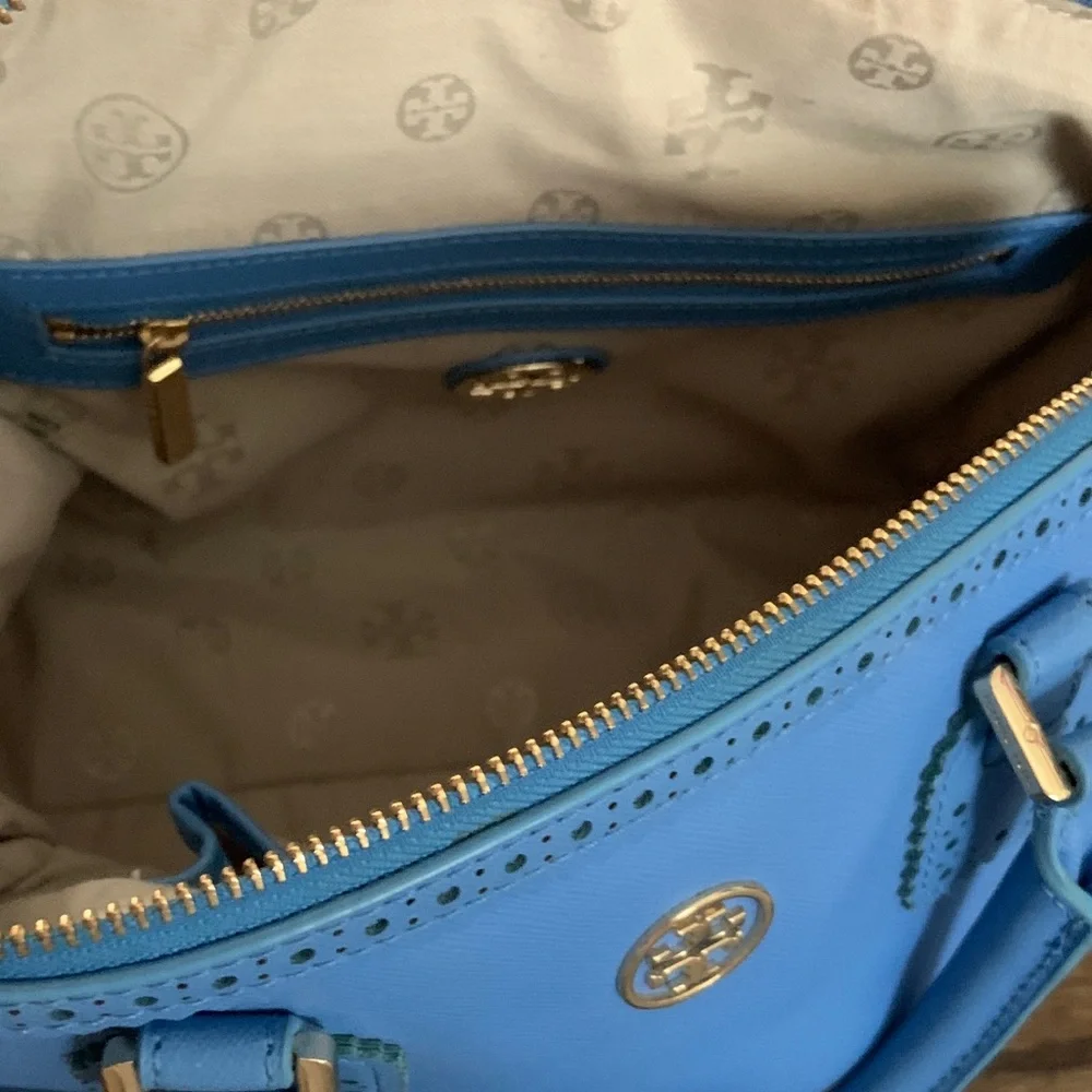 LAST CHANCE! Tory Burch Blue Leather Robinson Spectator Satchel Handbag